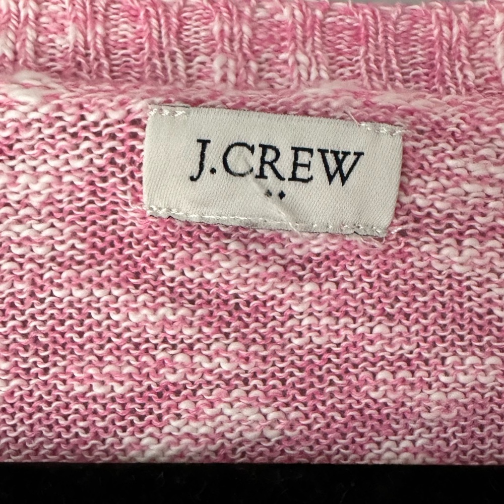 J. Crew Pink and White Knit sweater xl - Picture 2 of 4